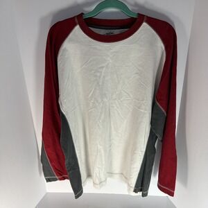 VTG Point Zero Long Sleeve Shirt Men's Size Lg Red Striped Y2K Grunge Skater EUC